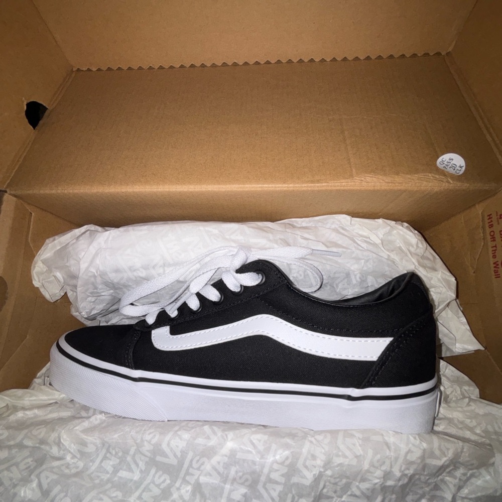 Vans Kids Classic Black and White Sneakers